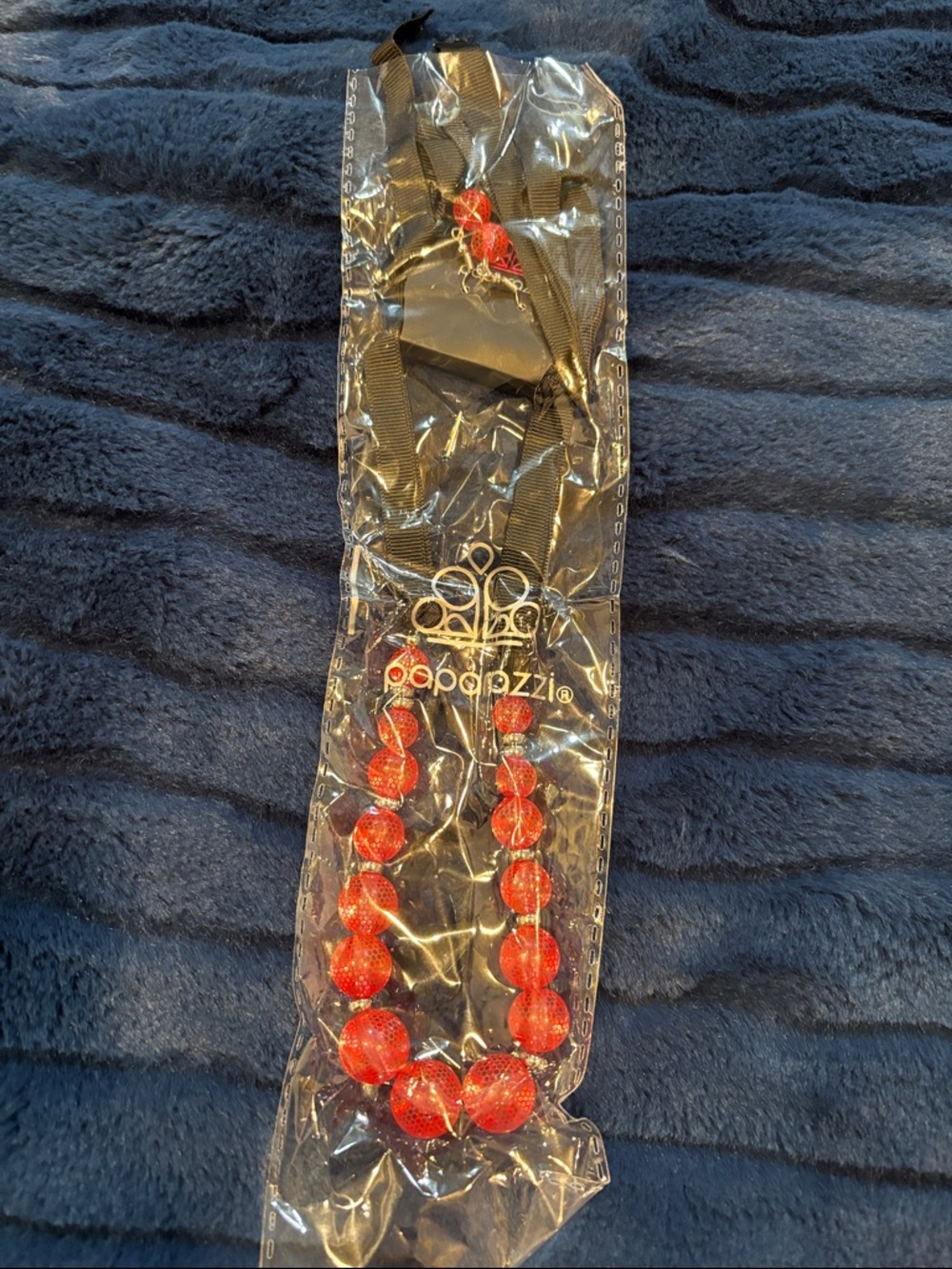 paparazzi Red Glitter Beaded Necklace